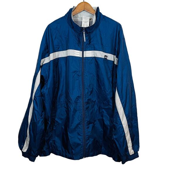 Adidas Y2K Full Zip Jacket Three Stripe Long Sleeve 2001 Navy - 2XL - Picture 1 of 5
